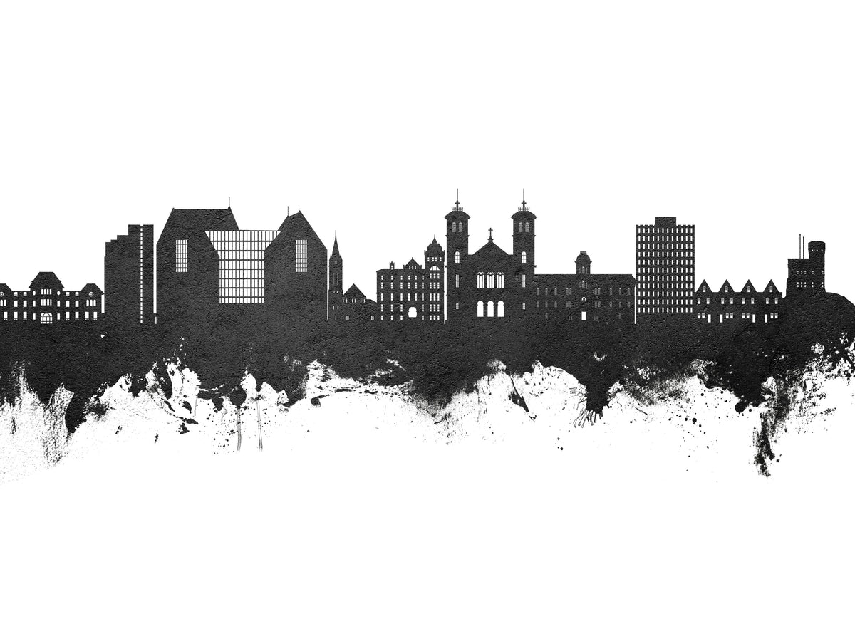 St John's Canada Skyline Black & White Mural Wallpaper - pure wallpaper artwork