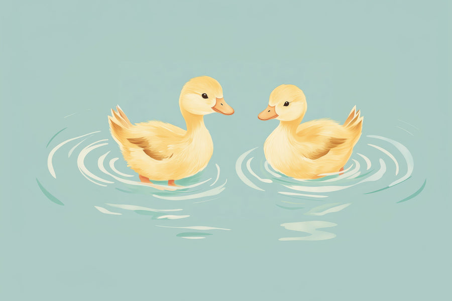 Adorable Ducklings Mural Wallpaper