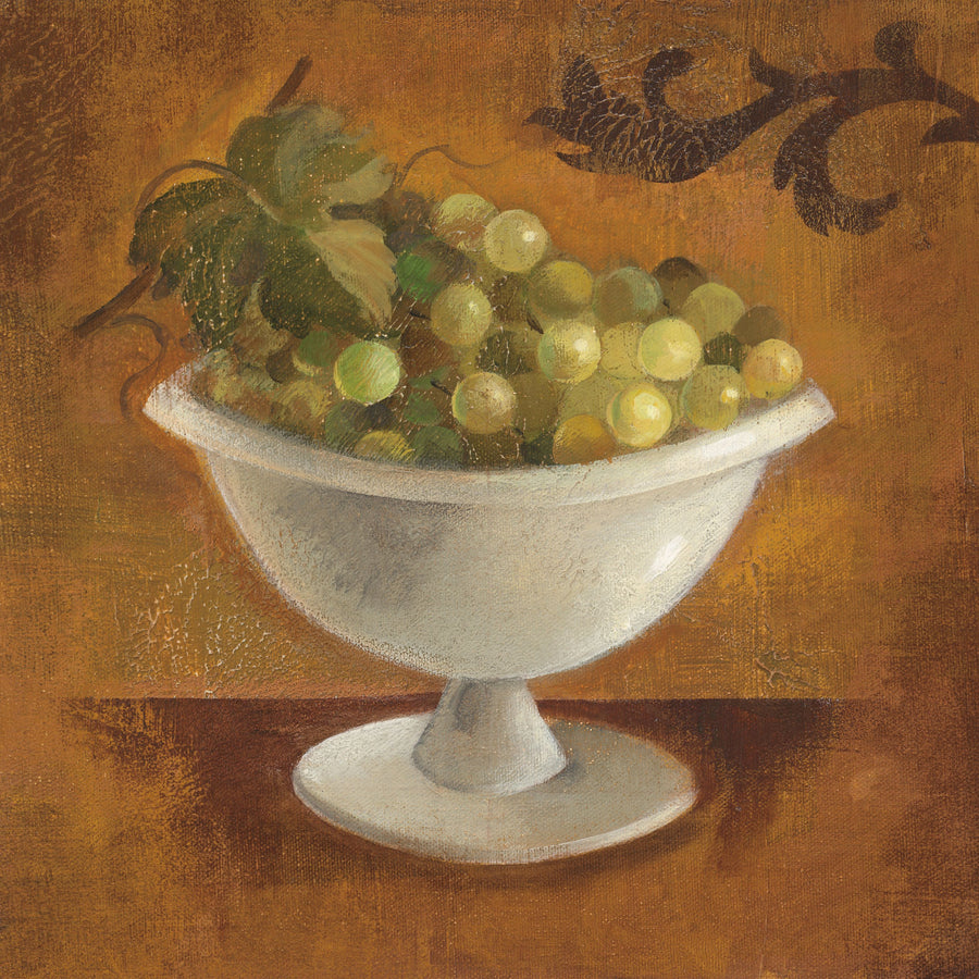 Grapes in Old Bowl Mural Wallpaper