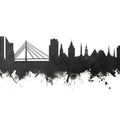 Riga Latvia Skyline Black & White Mural Wallpaper - pure wallpaper artwork