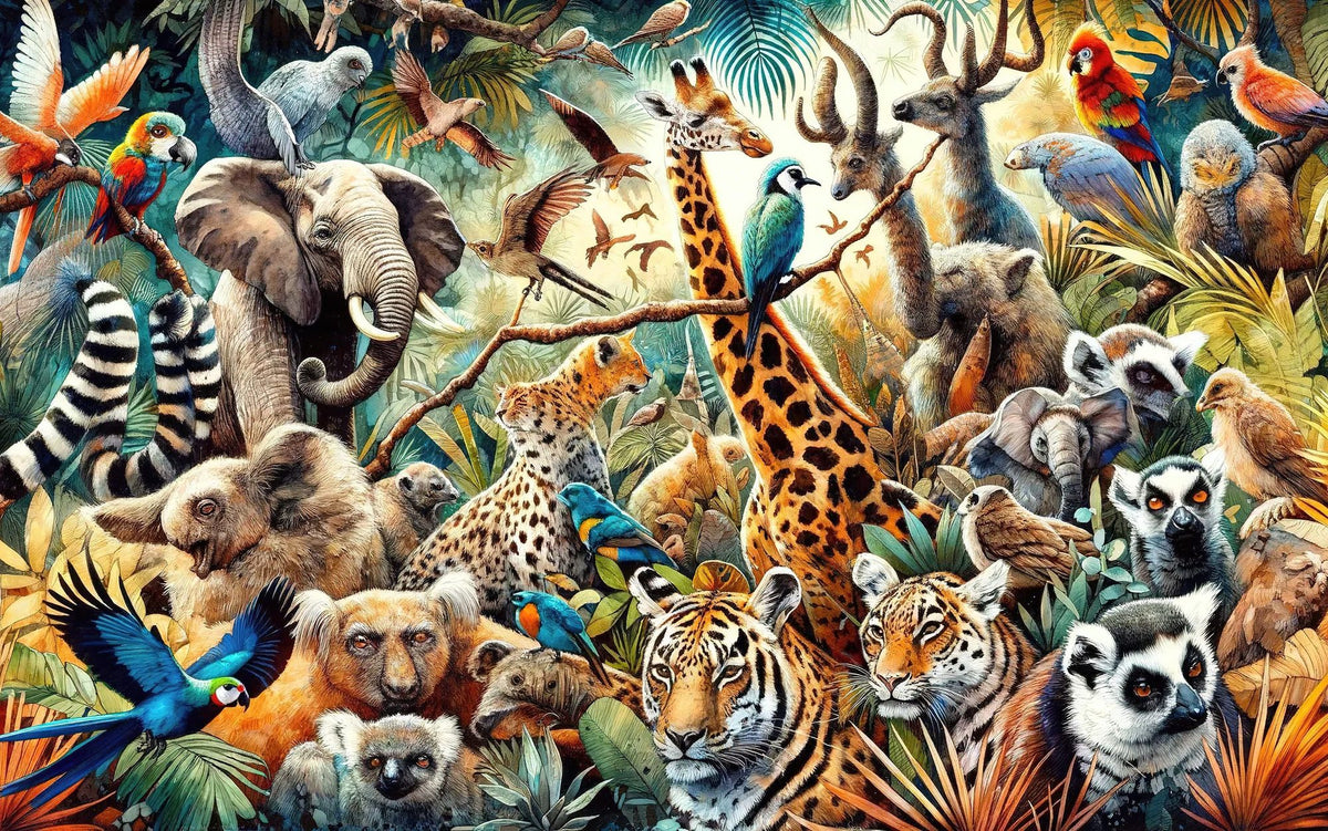 Jungle Symphony Mural Wallpaper - pure wallpaper artwork