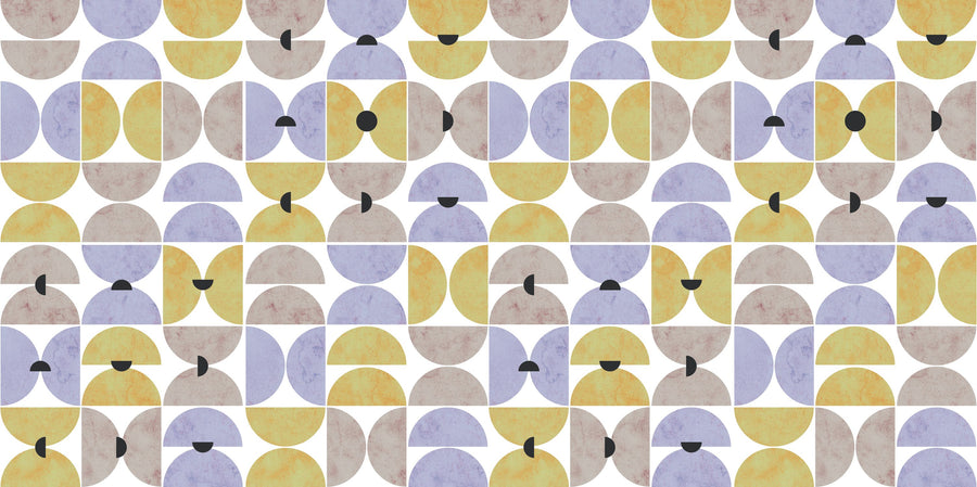 Homley Retro Shapes, Purple Mural Wallpaper