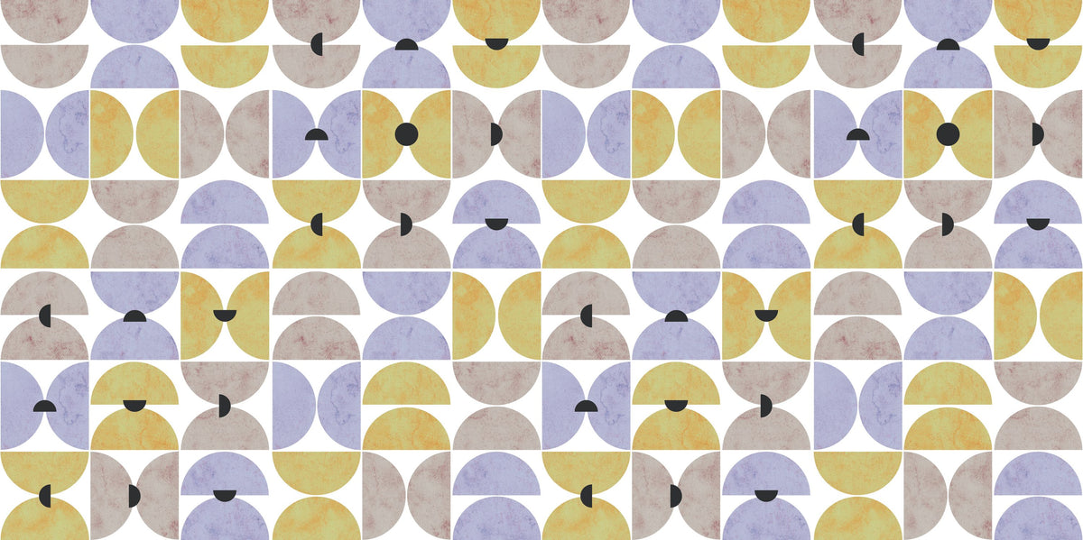 Homley Retro Shapes, Purple Mural Wallpaper - pure wallpaper artwork