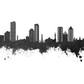 Umm Al Quwain Skyline Black & White Mural Wallpaper - pure wallpaper artwork