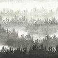 Mountainscape Silver Mural Wallpaper - pure wallpaper artwork