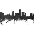 Providence Rhode Island Skyline Black & White Mural Wallpaper - pure wallpaper artwork