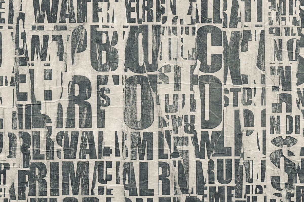 Papier peint mural collage de journaux vintage typographiques