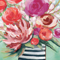 Spring Blooms in Striped Vase I Mural Wallpaper - pure wallpaper artwork