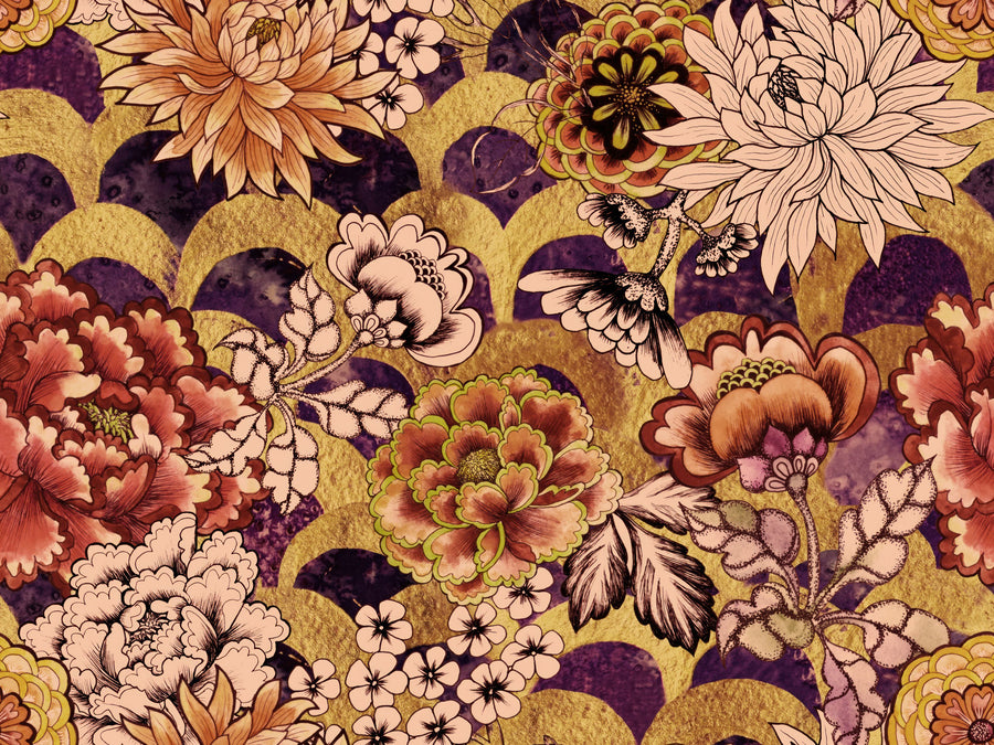 Vintage Floral Arches Mural Wallpaper