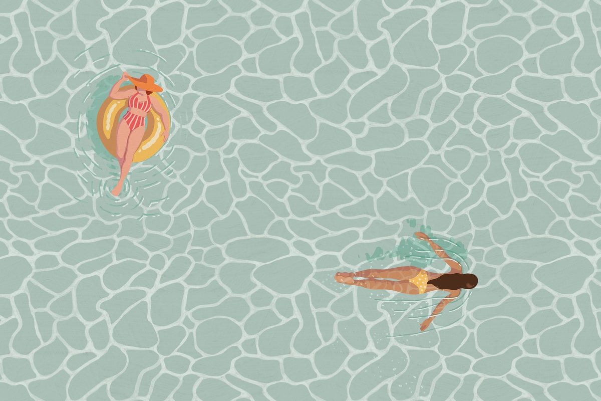 Beach Babes Poolside Mural Wallpaper - pure wallpaper artwork