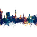 Colchester England Skyline Blue & Bronze Mural Wallpaper - pure wallpaper artwork