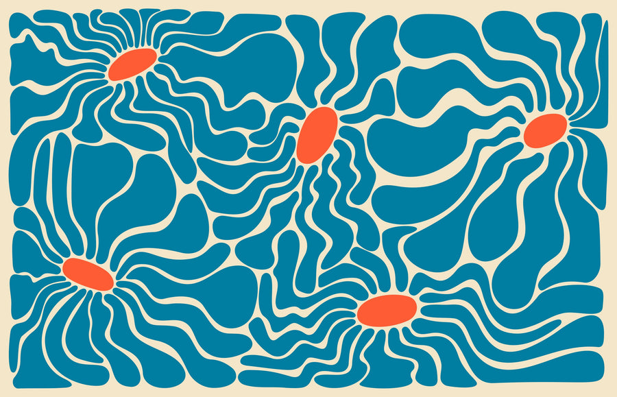 Fluid Flowers Mural Wallpaper