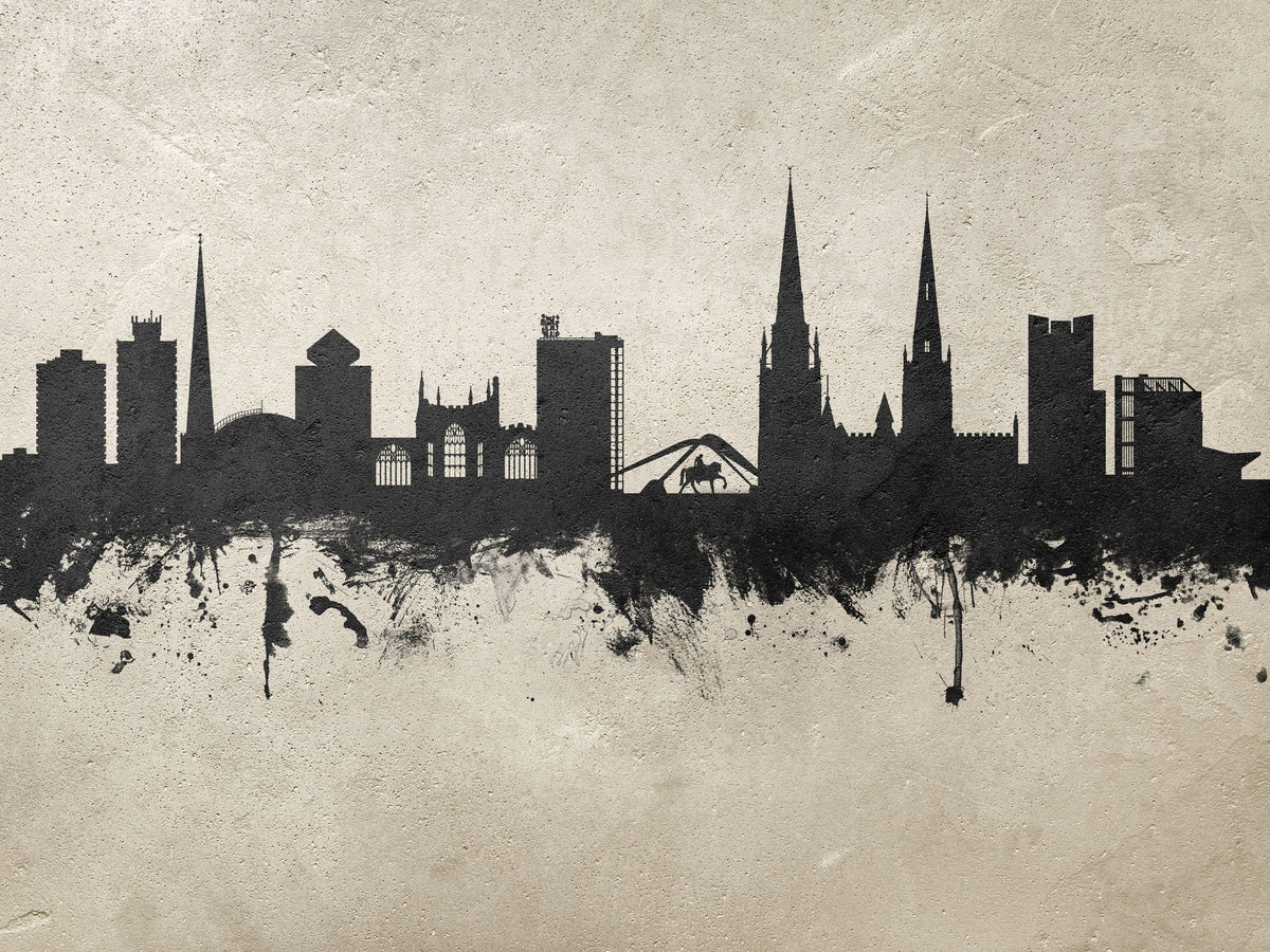 Coventry England Skyline Concrete Mural Wallpaper - pure wallpaper artwork