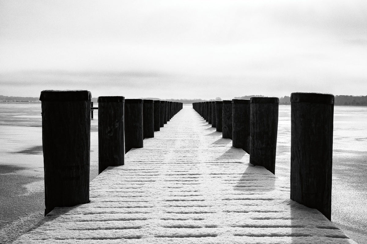 Winter Dock Mural Wallpaper - pure wallpaper artwork