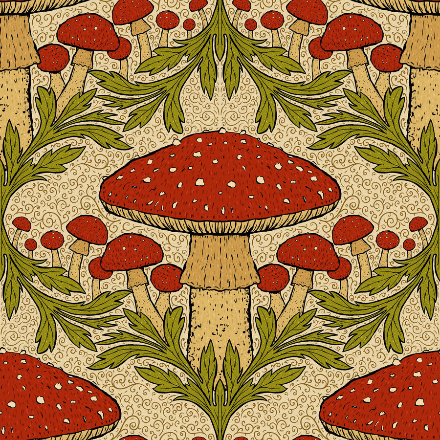 Heritage Toadstool, Red Mural Wallpaper