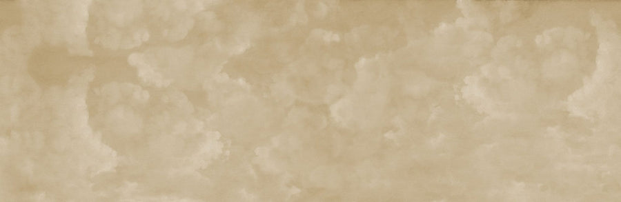 Cloud Wallpaper Mural – Sky Wall Mural – Painted Dreamy Clouds, Butter Yellow printable artwork