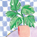Checkered Palm Mural Wallpaper - pure wallpaper artwork