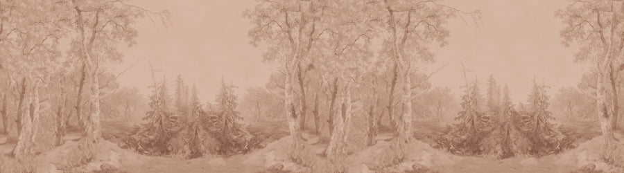 Forest Wallpaper Mural – Woodland Wall Mural – Forest Immersion Pale Terra printable artwork