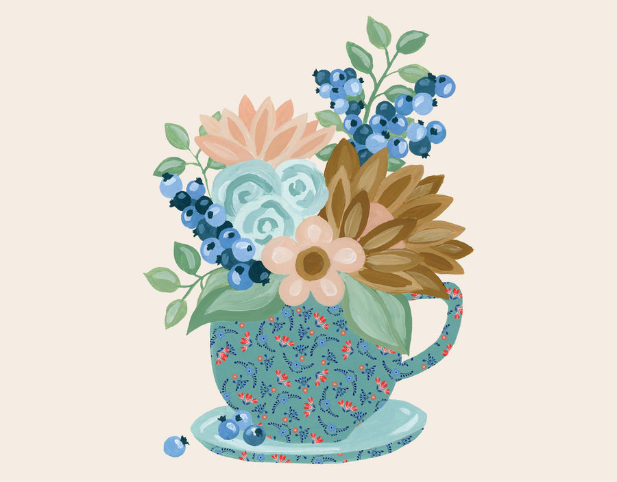 Baking with Blueberries V Mural Wallpaper