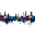 Paisley Skyline Blue & Bronze Mural Wallpaper - pure wallpaper artwork