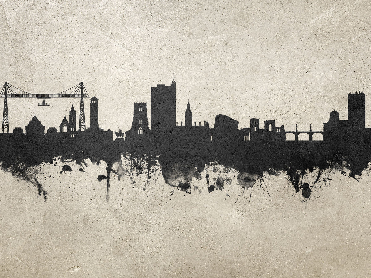 Newport Wales Skyline Concrete Mural Wallpaper - pure wallpaper artwork