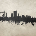 Newport Wales Skyline Concrete Mural Wallpaper - pure wallpaper artwork