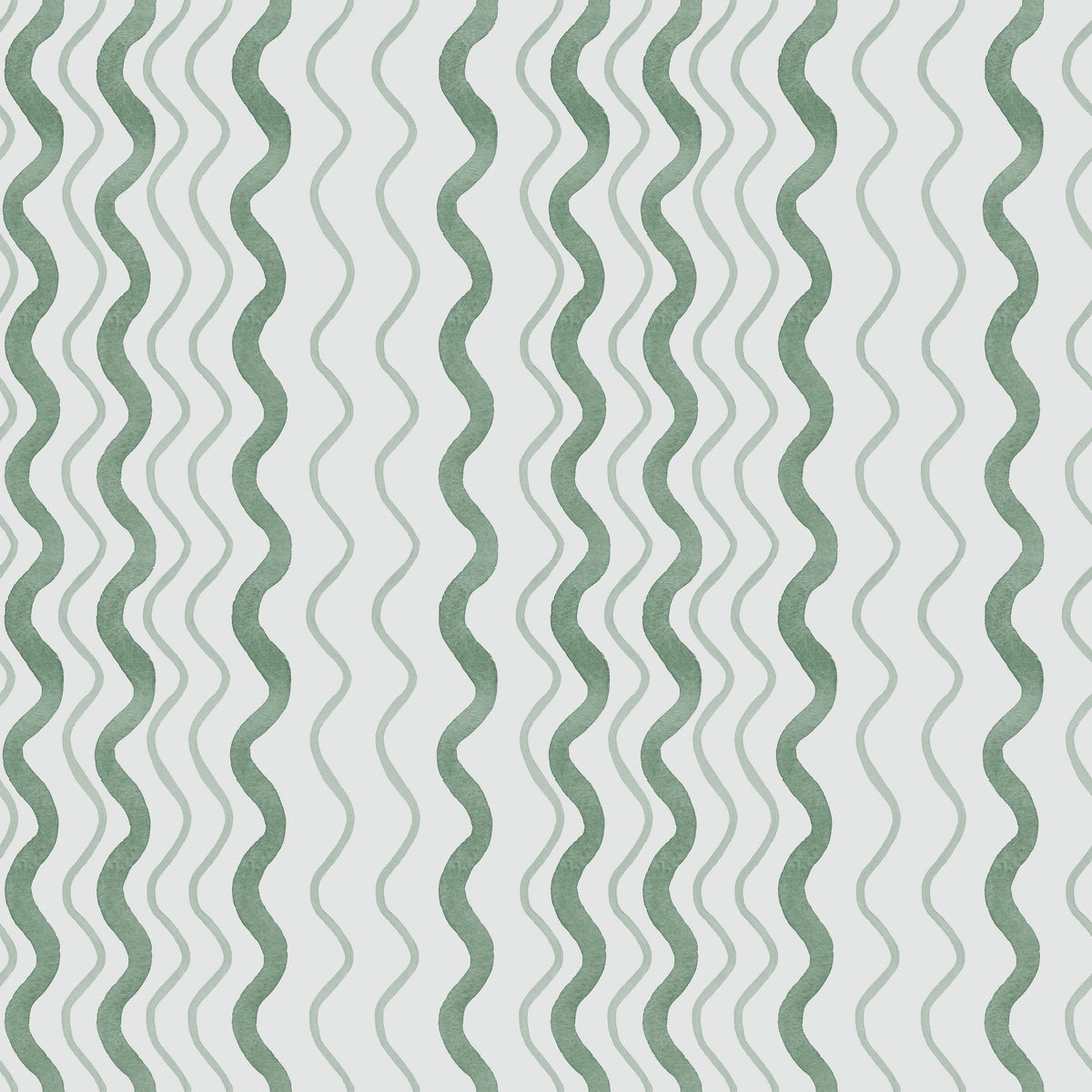 Wavy Stripes, Green Mural Wallpaper - pure wallpaper artwork