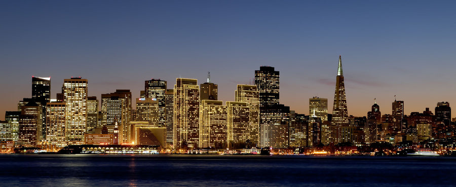 Amber Skyline Dusk Mural Wallpaper