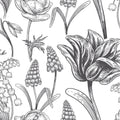 Spring Flower Sketching Mural Wallpaper - pure wallpaper artwork