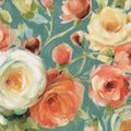 Florabundance I Autumn Teal Mural Wallpaper - pure wallpaper artwork