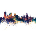 Quebec Canada Skyline Blue & Bronze Mural Wallpaper - pure wallpaper artwork