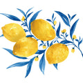 Blue Leaf Lemons I Mural Wallpaper - pure wallpaper artwork