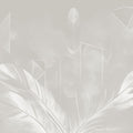 Solid Feather Geometry Beige Mural Wallpaper - pure wallpaper artwork