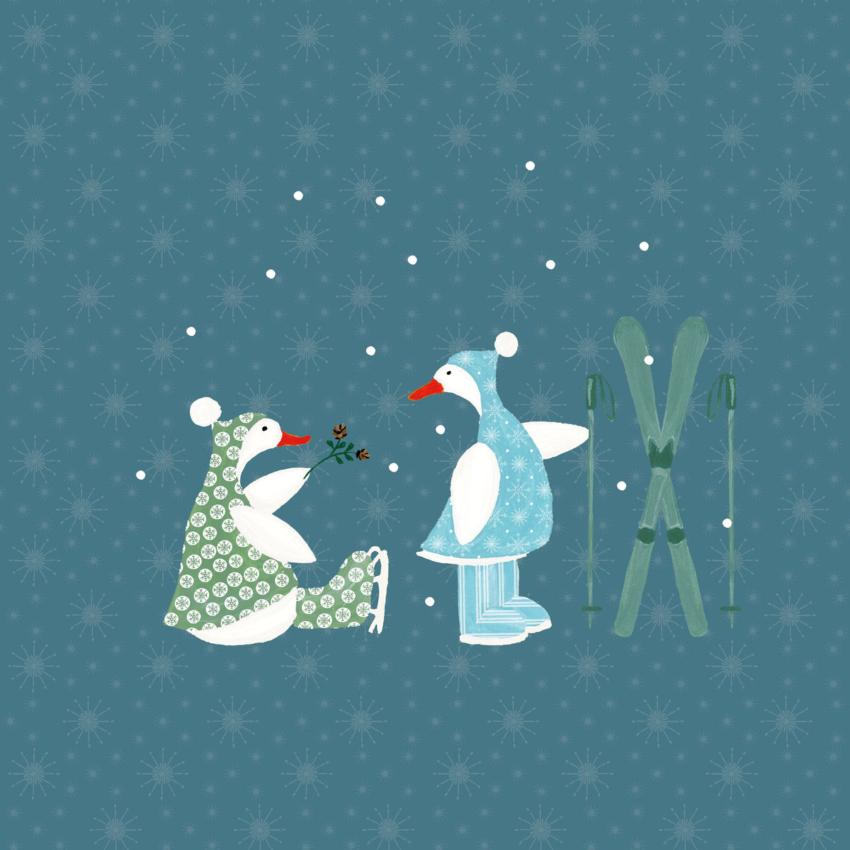 Ducks in the Snow VII Mural Wallpaper - pure wallpaper artwork