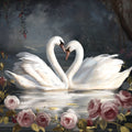 Swan Lake Mural Wallpaper - Neutral Tone - pure wallpaper artwork