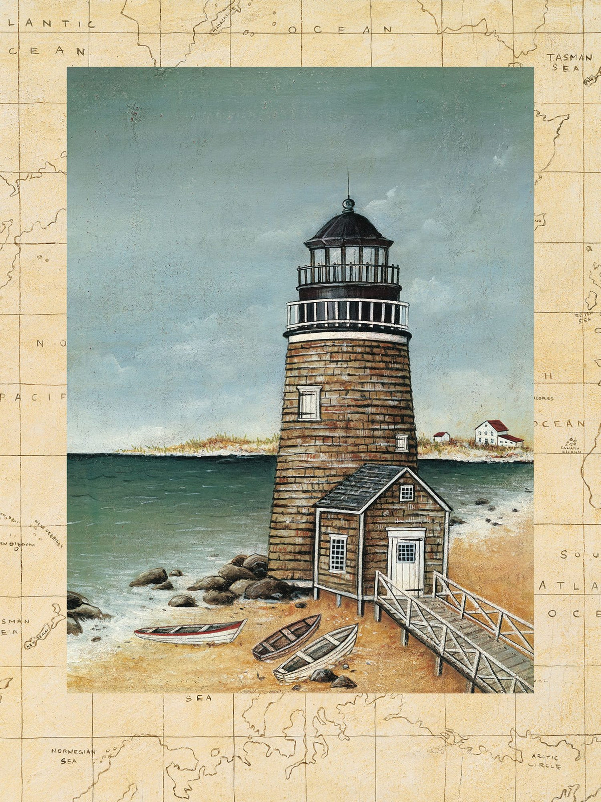 Beach House Map Mural Wallpaper - pure wallpaper artwork