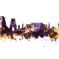 Coimbatore India Skyline Purple & Gold Mural Wallpaper - pure wallpaper artwork