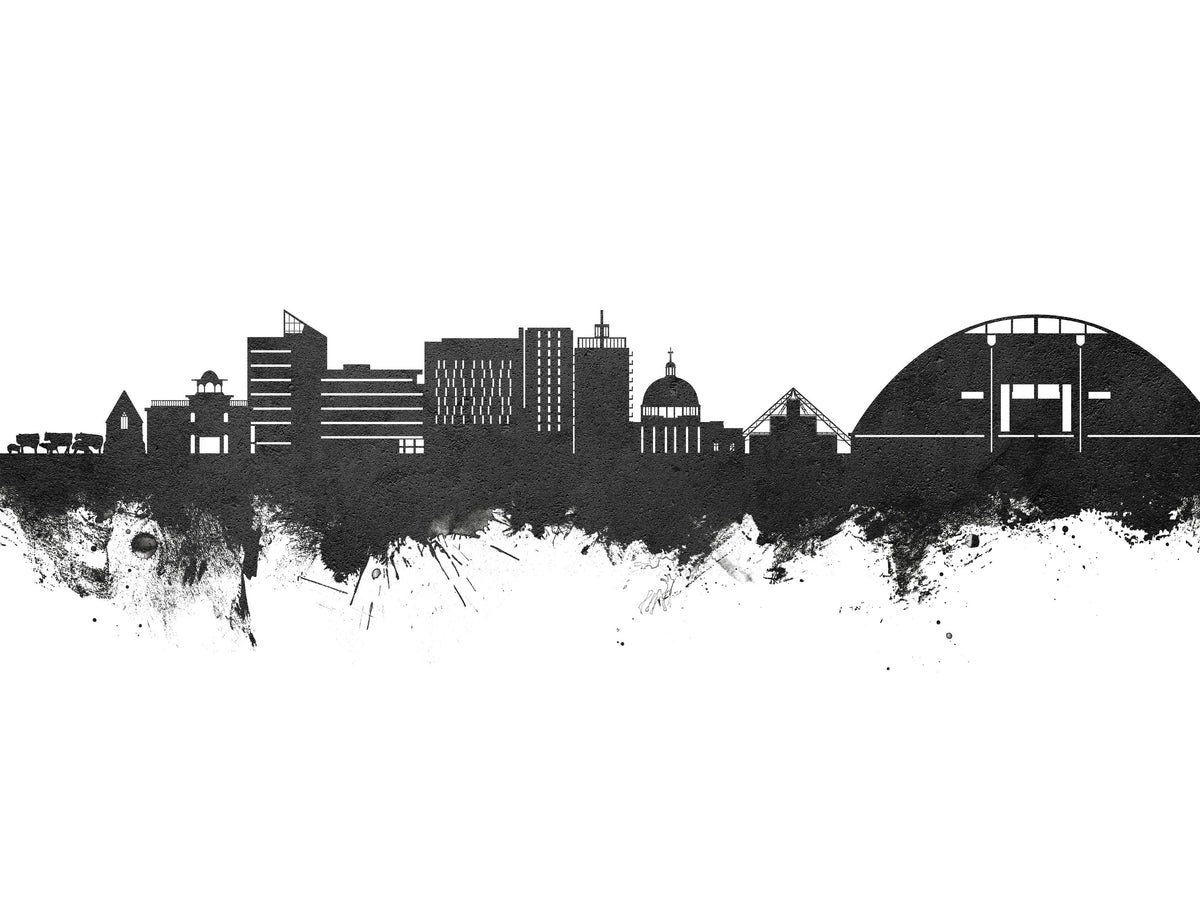Milton Keynes England Skyline Black & White Mural Wallpaper - pure wallpaper artwork