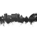 Milton Keynes England Skyline Black & White Mural Wallpaper - pure wallpaper artwork