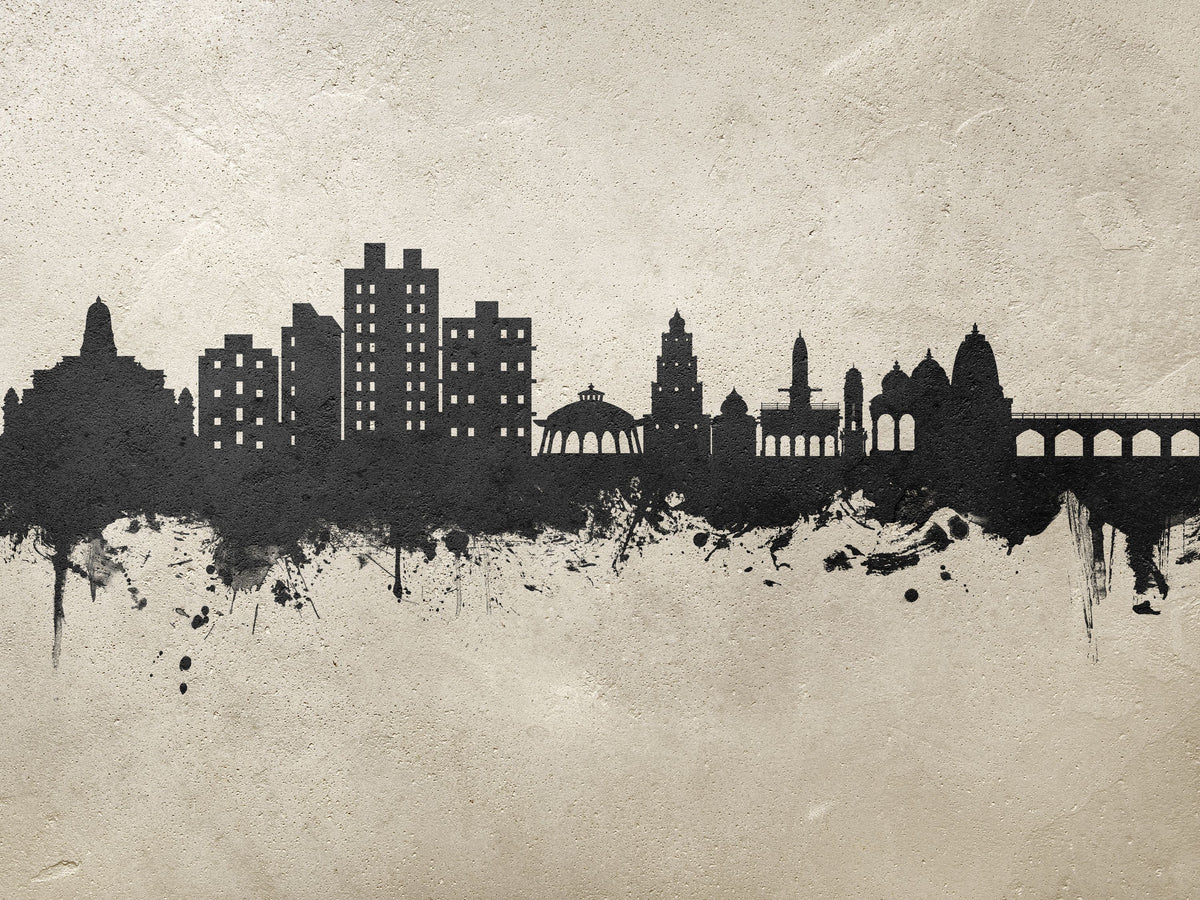 Nashik India Skyline Concrete Mural Wallpaper - pure wallpaper artwork