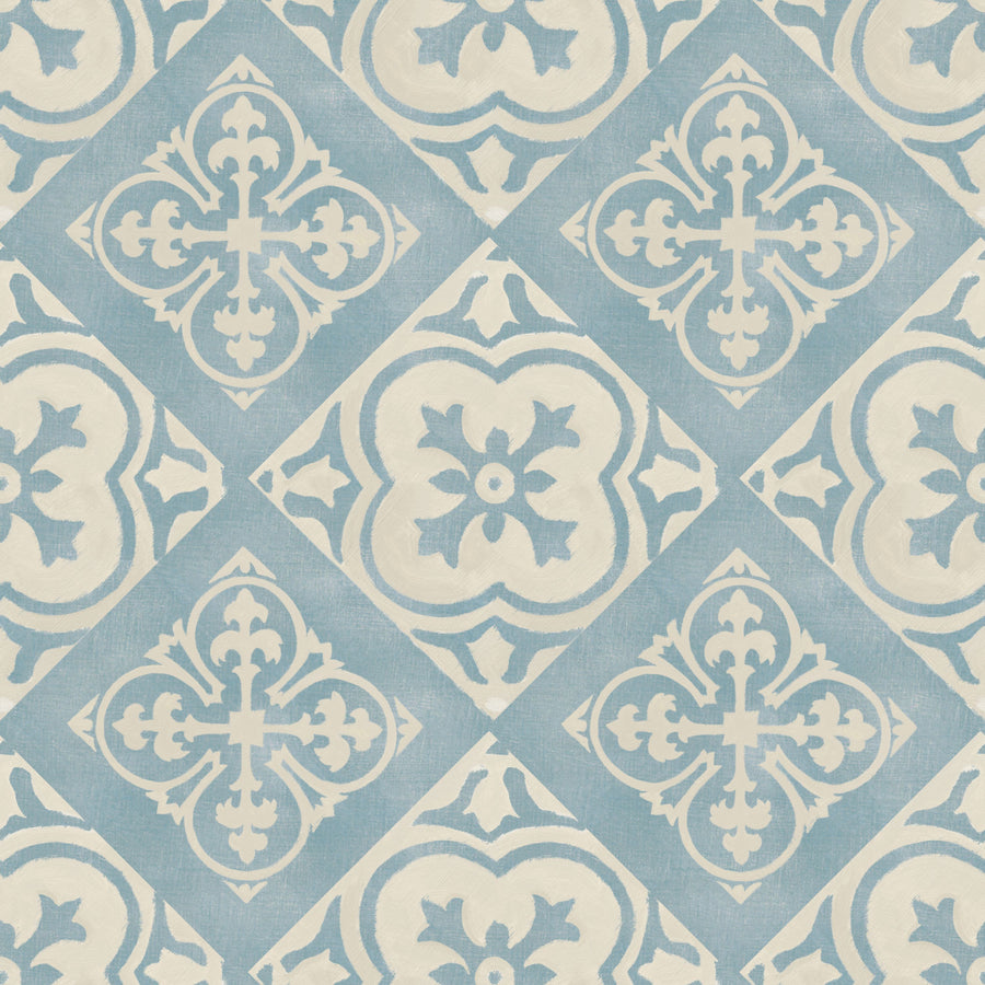 Tile It Up Blue Mural Wallpaper