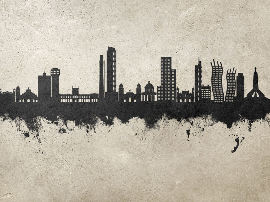 Asunción Paraguay Skyline Concrete Mural Wallpaper