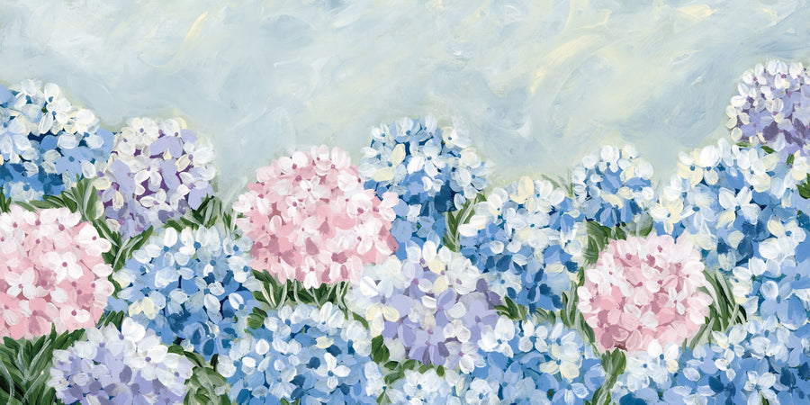 Hydrangea Meadow I Pink Mural Wallpaper