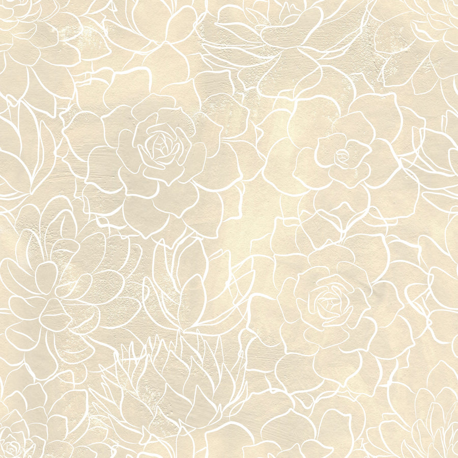 Cream Peony Mural Wallpaper