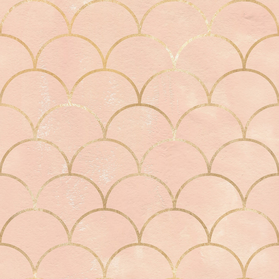 Golden Sacle Pattern Mural Wallpaper