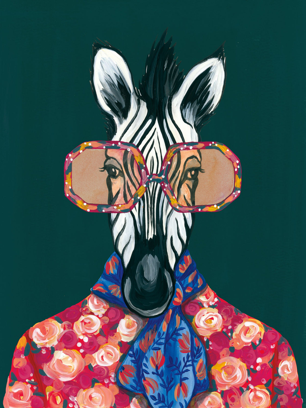 Miami Living Zebra Portrait Mural Wallpaper - pure wallpaper artwork