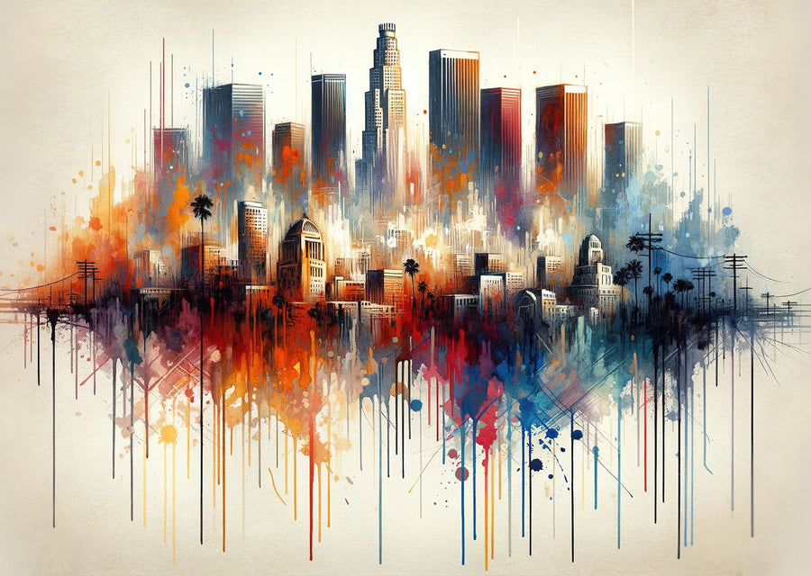 Watercolor Skyline II Mural Wallpaper