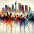 Watercolor Skyline II Mural Wallpaper - pure wallpaper artwork