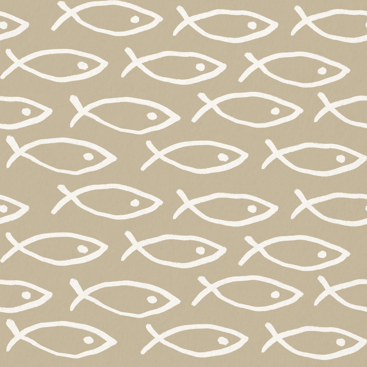 Seaside Fish Beige Mural Wallpaper - pure wallpaper artwork