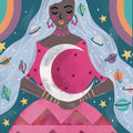Mystical Woman II Mural Wallpaper - Purple Tone - pure wallpaper artwork